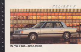 Reliant K Sedan, US postcard, continental size, 1987