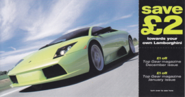Gallardo postcard, DIN A6-size with flap English language, 2001, issue by Top Gear