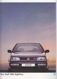 Golf VR6 Highline brochure, 18 pages,  A4-size, German language, 08/1994