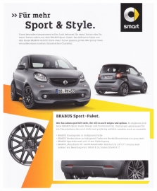 Fortwo Brabus Sport package leaflet,  2 pages, 01/2016, German language