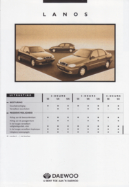 Lanos 3/4/5 door brochure,  28 + 4 pages,  08/1999, Dutch language