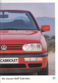 Golf Cabriolet brochure, A4-size, 36 pages, Dutch language, 08/1993