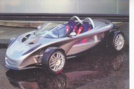 340 R,  A6-size postcard, 1998, UK, Birmingham Motorshow