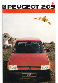 205 Hatchback brochure, 16 pages, A4-size, 1986, Dutch language