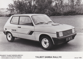 Talbot Samba Rallye, press photo, Dutch, 1/1983