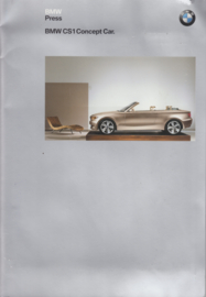 BMW CS1 Concept Car press kit with sheets & color photos, Dutch, 3/2002