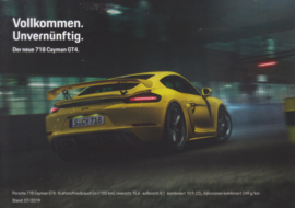 718 Spyder & Cayman GT4 models,  A6-size set with 6 postcards and cover, 07/2019, German text