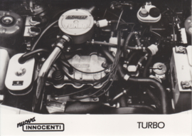Innocenti Turbo De Tomaso 3 Cilindri engine, press photo, Belgium, 1983