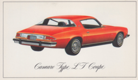 Camaro Type LT Coupe,  US postcard, standard size, 1976