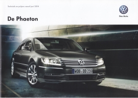 Phaeton Technique & Prices brochure, 24 pages, 06/2014, Dutch language