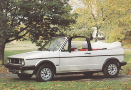 VW Golf Cabriolet by Karmann,  A6-size postcard, 1980s, German