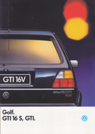 Golf GTI & GTI 16 S brochure, A4-size, 16 pages, French language, 1/1990