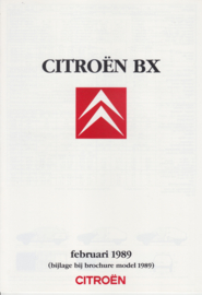 BX specs. folder, 6 pages, 02/1989, Dutch language
