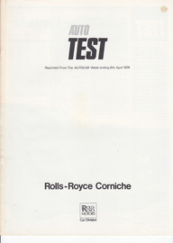 Corniche Coupe Autocar magazine reprint, 8 pages, 04/1974, English language