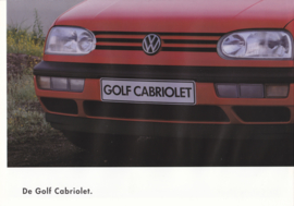 Golf Cabriolet brochure, A4-size, 8 pages, Dutch language, 08/1993