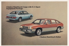 Citation Hatchback Sedan & Coupe,  US postcard, standard size, 1981