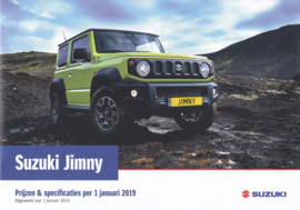 Jimny pricelist & specs. brochure, 12 pages, #50119, 1/2019, Dutch language
