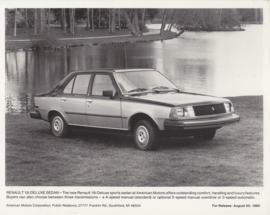 Renault 18i DeLuxe Sedan, large press photo, USA, 20/8/1980