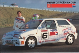 Citroën AX Cup race car with driver Jeroen van Inkel, sticker, 15 x 10 cm *