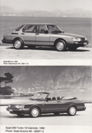 Saab 900/9000 press kit with sheets & photos, Sweden, 9/1988