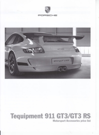 911 GT3/GT3 RS Tequipment + pricelist, 6+4 pages, 08/2009, English