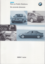 BMW 7-Series press kit with book, sheets & CD-Rom with photos, Dutch, 10/2001