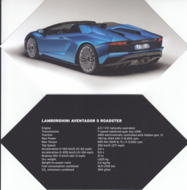 Aventador S Roadster, 4 page brochure, English language, 2016