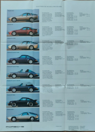 Porsche program fold-out brochure, 18 pages, 8/1985, German language
