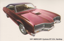 Cyclone GT 2 door Hardtop, US postcard, standard size, 1971