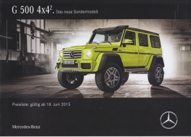 G 500 4x4 pricelist brochure, 16 pages, 06/2015, German language