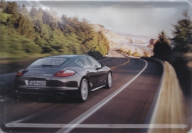 Porsche Panamera, metal postcard with white envelope, factory-issued
