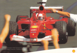 Formula I racecar, A6-size card, issued by Shell, English language, about 2002