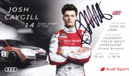 Racing driver Josh Caygill, signed postcard 2016 season, English language