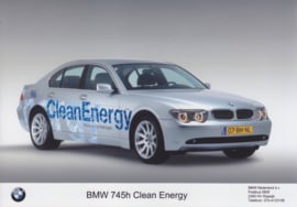 BMW 745h clean energy [hydrogen], 3 different press photo's, Dutch, 2002