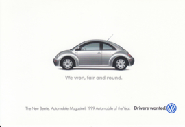 New Beetle, DIN A6-size postcard, USA, 1999