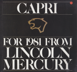 Capri brochure, 12 pages, 8/1980, # P-103, USA