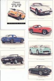 TVR Classic models, series of 6 cards + cover picture, small size,  English, Golden Era Issue