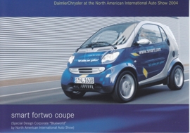Smart Fortwo Coupe Blueworld, A6-size postcard, NAIAS 2004