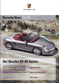 News 01/2008 with Boxster RS 60 Spyder, 28 pages, 02/08, German language