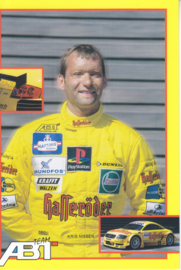 TT with racing driver Kris Nissen, unsigned postcard 2001 season, German language