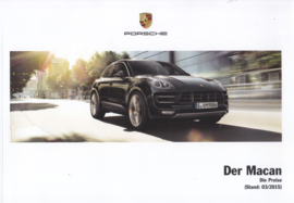 Macan pricelist brochure, 88 pages, 03/2015, German