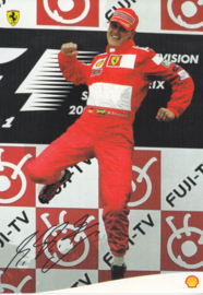 Michael Schumacher postcard, A6-size card, issued by Shell, Dutch language