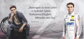Lucas Auer, DTM season 2016, large card, German language, printed signature