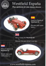 Westfield SE leaflet, 2 pages, about 2009, Dutch/English/Spanish languages