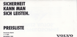 Program pricelist brochure, 24 smaller  pages, 1986,  German language