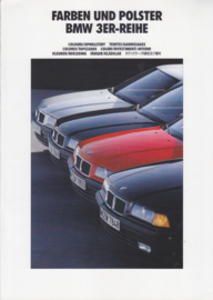3-Series Colours & Upholstery brochure, 6 pages, A4-size, 1/1991, 8 languages