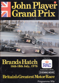 John Player F1 Grand Prix programme,  A4-size, 64 pages, 16-18 July 1976, English language