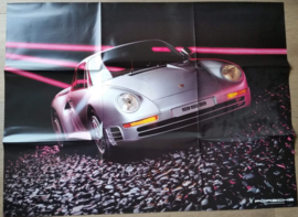 Porsche program fold-out brochure, 18 pages, 8/1985, German language