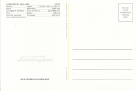 Gallardo 2003, 16,5 x 11 cm postcard, factory-issued, # 991000869, Italian/English language