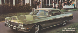 Fury Gran Sedan, US postcard, size 19 x 8 cm, 1973